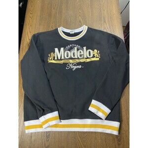 Cerveza Modelo Negro Beer Pullover Sweatshirt Black Size Large 22pit2pit